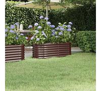 WIFESE JardinièRe De Jardin Acier Enduit De Poudre 114x40x36 Cm Marron Jardiniere Exterieur Grande Taille Jardiniere Balcon Jardiniere sur Pieds Carré Potager Bacs à Fleurs Potager Bac A Fleur