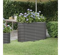 WIFESE JardinièRe De Jardin Acier Enduit De Poudre 114x40x68 Cm Gris Jardiniere Exterieur Grande Taille Jardiniere Balcon Jardiniere sur Pieds Carré Potager Bacs à Fleurs Potager Bac A Fleur