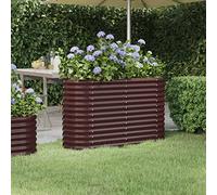 WIFESE JardinièRe De Jardin Acier Enduit De Poudre 114x40x68 Cm Marron Jardiniere Exterieur Grande Taille Jardiniere Balcon Jardiniere sur Pieds Carré Potager Bacs à Fleurs Potager Bac A Fleur