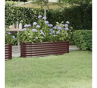 WIFESE JardinièRe De Jardin Acier Enduit De Poudre 152x40x36 Cm Marron Jardiniere Exterieur Grande Taille Jardiniere Balcon Jardiniere sur Pieds Carré Potager Bacs à Fleurs Potager Bac A Fleur
