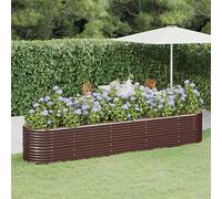 WIFESE Jardinière de Jardin Acier Enduit de Poudre 368x80x68 cm Marron Jardiniere Exterieur Grande Taille Jardiniere Balcon Jardiniere sur Pieds Carré Potager Rectangulaire Potager Balcon