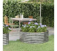 WIFESE JardinièRe De Jardin Acier Enduit De Poudre100x100x36cm Argenté Jardinieres Exterieur Jardiniere Bois Jardiniere Balcon Carré Potager Bacs ã Fleurs