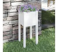 WIFESE Jardinière Extérieure Blanc 31x31x70 cm Bois de Pin Massif Jardinieres Exterieur Jardiniere Bois Jardinière Rectangulaire sur Pieds Potager Bacs à Fleurs