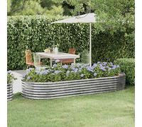 WIFESE JardinièRe Jardin Acier Enduit De Poudre 249x100x36 Cm Argenté Jardinieres Exterieur Jardiniere Bois Jardiniere Balcon Carré Potager Bacs ã Fleurs
