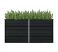 WIFESE JardinièRe SuréLevéE Anthracite 160x80x77 Cm Acier Galvanisé Jardinieres Exterieur Jardiniere Bois Jardiniere Balcon Carré Potager Bacs ã Fleurs Rectangulaire