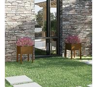 WIFESE JardinièRes 2 Pcs Marron Miel 50x50x70 Cm Bois De Pin Massif Jardinieres Exterieur Jardiniere Bois JardinièRe sur Pieds Potager Bacs ã Fleurs JardinièRe Rectangulaire Haute