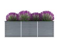 WIFESE Lit SuréLevé De Jardin Acier Galvanisé 240x80x77 Cm Gris Jardinieres Exterieur Jardiniere Bois Jardiniere Balcon Carré Potager Bacs ã Fleurs Rectangulaire