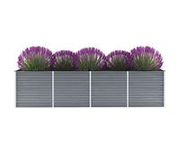 WIFESE Lit SuréLevé De Jardin Acier Galvanisé 320x80x77 Cm Gris Jardinieres Exterieur Jardiniere Bois Jardiniere Balcon Carré Potager Bacs ã Fleurs Rectangulaire