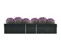 WIFESE Lit SuréLevé De Jardin Acier Galvanisé 400x80x45 Cm Anthracite Jardinieres Exterieur Jardiniere Bois Jardiniere Balcon Carré Potager Bacs ã Fleurs Rectangulaire