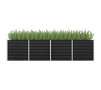 WIFESE Lit SuréLevé De Jardin Anthracite 320x80x77 Cm Acier Galvanisé Jardinieres Exterieur Jardiniere Bois Jardiniere Balcon Carré Potager Bacs ã Fleurs Rectangulaire