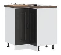 WIFESE Meuble de cuisine d'angle avec porte - Buffet de cuisine - Organiseur - Armoire de cuisine spacieuse avec beaucoup d'espace de rangement - Noir - 75,5 x 75,5 x 81,5 cm - Matériau dérivé du bois