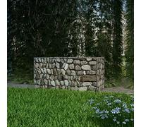WIFESE Panier de Gabion Acier Galvanisé 100x50x50 cm Argenté Lit Surélevé à Gabion Parterre de Légumes Plantes Surélevé Mur de Soutènement Cage de Gabion Durable Cadre à Gabion