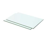 WIFESE Panneaux d'Étagère 2 Pcs Verre Trempé Transparent 50x25 cm Épaisseur 8 mm Étagère de Maison Magasin Tablette Salle de Bain Chambre à Coucher Autres Accessoires de Salon Étagère de Douche