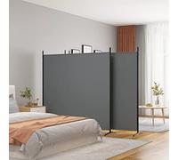WIFESE Paravent 4 Panneaux Anthracite 698x180 cm Tissu Séparation de Pièce Polyvalente Cloison de Séparation de Chambre Espace Privé Séparation de Salon Cuisine Mur de Fond Bloquer Le Soleil