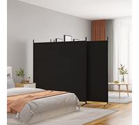 WIFESE Paravent 4 Panneaux Noir 698x180 cm Tissu Séparation de Pièce Polyvalente Cloison de Séparation de Chambre Espace Privé Séparation de Salon Cuisine