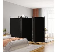 WIFESE Paravent 5 Panneaux Noir 433x180 cm Tissu Séparation de Pièce Polyvalente Cloison de Séparation de Chambre Espace Privé Séparation de Salon Cuisine Mur de Fond Bloquer Le Soleil
