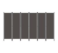 WIFESE Paravent 6 Panneaux Anthracite 300x180 cm Tissu Séparation de Pièce Fonction Polyvalente Cloison de Séparation Pliable Ecran d'intimité Intérieur Salon Chambre Salle à Manger