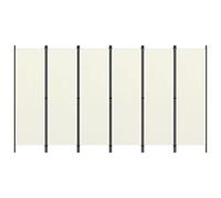 WIFESE Paravent 6 Panneaux Blanc Crème 300x180 cm Tissu Séparation de Pièce Fonction Polyvalente Cloison de Séparation Pliable Ecran d'intimité Décoration Intérieur Salon Chambre Salle à Manger