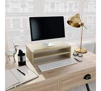 WIFESE Support de moniteur en chêne Sonoma - 42 x 24 x 13 cm - Surélévation d'écran - Pour bureau