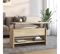 WIFESE Table Basse Chêne Sonoma 80x50x40 cm Bois d'ingénierie Table de Canapé Salon Design Unique Table Relevable Table Polyvalente Table à Manger Temporaire Bureau d’Ordinateur