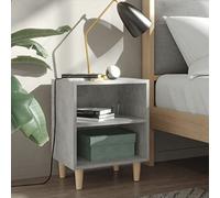 WIFESE Table De Chevet 40x30x50 cm 2 pcs Design Table De Nuit Suspendue Table De Chevet avec Pieds en Bois Petite Table De Nuit Meuble De Chevet Tablette Lit Nightstand Gris Béton