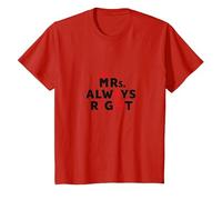 Wifey Mrs. Always Right Citation drôle de Mariage T-Shirt, Enfant, Rouge, 12 Ans