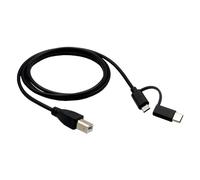 Wiffe 1M / 1, 5M / 2M USB + Type C mâle USB Type-B mâle Câble d ' imprimante de ligne de date pour scanner Piano Contrôleur Câble de microphone pour scanner d ' imprimante de téléphone