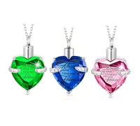 Wiffe 3 pièces Colliers du Souvenir Souvenirs de crémation, Set Three | Pendentifs souvenirs en forme de cœur, bijoux souvenirs funéraires, collier de crémation pour cendres, monuments