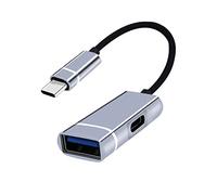 Wiffe Adaptateur hub Type-C Haute Vitesse 2 en 1 avec Chargement PD | Répartiteur Hub de convertisseur de données multiples USB3.0 avec chargement PD pour ordinateur portable, câble OTG