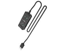 Wiffe Adaptateur Son USB, Carte Son Externe avec câble Long Surround 7.1, pour, Microphone, Casques, Commandes auditives, Carte Externe