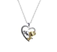 Wiffe Amour coeur en forme de mère et enfant éléphant pendentif collier deux tons je t ' pour toujours lettre pendentif bijoux de mode bijoux de mode pour les femmes