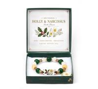 Wiffe Boîte de présentation en forme de fleur de naissance - Bijoux | Avec centre de table floral et carte de message pour les anniversaires
