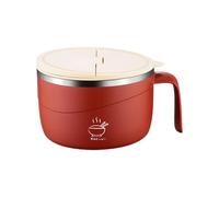 Wiffe Bol de nouilles à soupe en acier antirouille 304 de, Red | Couverts pliables et panier de vidange, bol passoire de qualité alimentaire, idéal pour les repas rapides,
