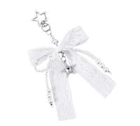 Wiffe Breloques esthétiques pour porte-clés, perles en dentelle, nœuds, pendentif pour, nœuds en forme de cœur, breloques à suspendre, ornement pour, esthétique pour sacs à main
