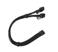 Wiffe Câble adaptateur PCIe pour carte graphique, 50 cm | Faisceau tressé 16 broches vers deux 8 broches avec peignes de câble pour la gestion des fils de bureau
