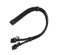 Wiffe Câble adaptateur PCIe pour carte graphique, 70 cm | Faisceau tressé 16 broches vers deux 8 broches avec peignes de câble pour la gestion des fils de bureau