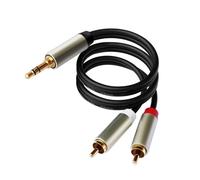 Wiffe Câble adaptateur stéréo 3,5 mm vers 2 mâles Hi-Fi, 1,5 m | Coque métallique blindée en Y