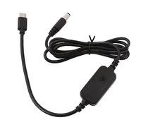 Wiffe Câble USB C 5, 5x2, 5 mm 3A à tensions réglables, 5.5x2.5mm | Affichage des tensions de sortie avec USB C Type C flexible pour lumière, modems, caméra, moniteurs LCD et DVR de