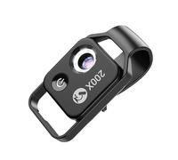 Wiffe Caméra de Microscope numérique de téléphone 200X avec LED, Black | Microscope de poche éclairé par LED avec LED intégrée, caméra de microscope numérique pour smartphone, objectif