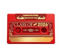 Wiffe Carte de de diplôme avec enregistrement vocal, carte de message en plastique en forme de bande rétro pour e 2026, d ' obtention du diplôme, enregistrement vocal