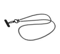 Wiffe Chaîne bandoulière en métal pour téléphone Portable, Black | Sangle réglable de 120 cm pour un transport mains libres, clip à ressort à dégagement rapide, rotations fluides