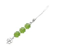 Wiffe Chaîne de téléphone portable en perles avec | Trèfles à quatre feuilles / tulipes, breloque de téléphone perlée, pendentif en perles colorées, porte-clés en