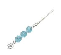 Wiffe Chaîne de téléphone portable en perles avec | Trèfles à quatre feuilles / tulipes, breloque de téléphone perlée, pendentif en perles colorées, porte-clés en