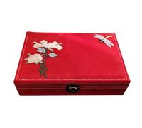 Wiffe Coffret de présentation de bijoux à pompons, coffret en bois sculpté multicouche avec pompons pour accessoires, boîte de rangement de bijoux, porte-bijoux culturel traditionnel