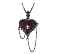 Wiffe Collier avec pendentif en forme d ' aile et de croix gothique, mystérieux et esthétique, fabriqué en alliage pour une utilisation de longue durée, pour occasions spéciales