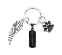 Wiffe Collier avec pendentif urne cylindrique en acier inoxydable - Bijoux commémoratifs - Porte-clés décoratif - Ornement inclus