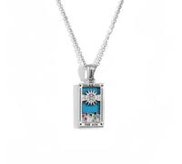 Wiffe Collier de cartes de tarot classique avec détail étoile | Artisanat de polissage délicat avec zircone scintillante et symboles colorés pour femmes et filles