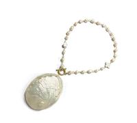 Wiffe Collier de déclaration de coquille texturée accrocheur bijoux de plage pendentif chaîne de cou de charme pour accessoires de vacances vêtements de villégiature bijoux de clavicule