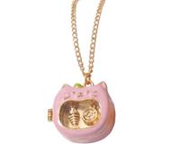 Wiffe Collier médaillon à charnière en forme d ' animal ludique, pendentif en cuivre doré, breloque pour tenue quotidienne, occasions décontractées et accessoires