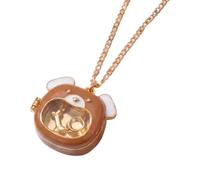 Wiffe Collier médaillon à charnière en forme d ' animal ludique, pendentif en cuivre doré, breloque pour tenue quotidienne, occasions décontractées et accessoires